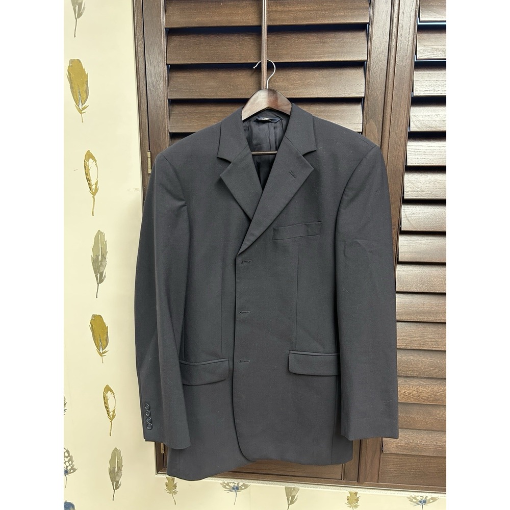 Brooks Brothers 346 41 LG Black Wool Stretch Blazer Mens Slim Fit Sport Coat